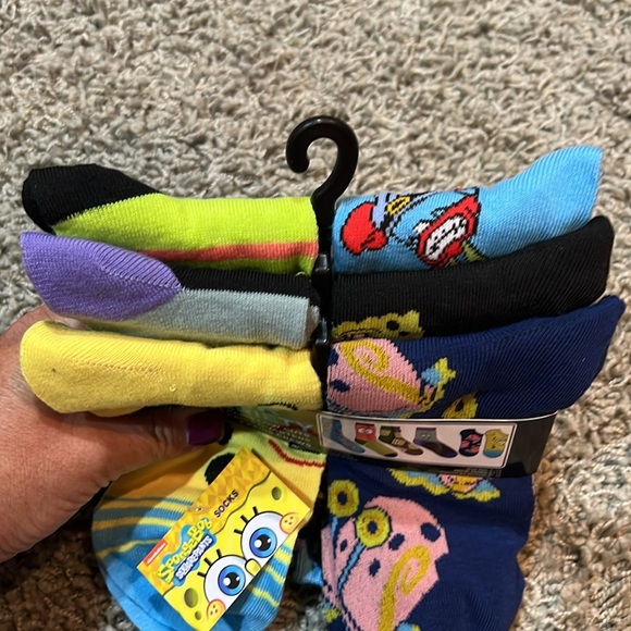 NEW 6 Pack SpongeBob SquarePants Socks 6-12 - Picture 7 of 8